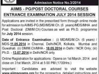 AIIMS PG May 2014 session notice