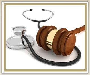 Healthcare-Law, stethoscope with hammer